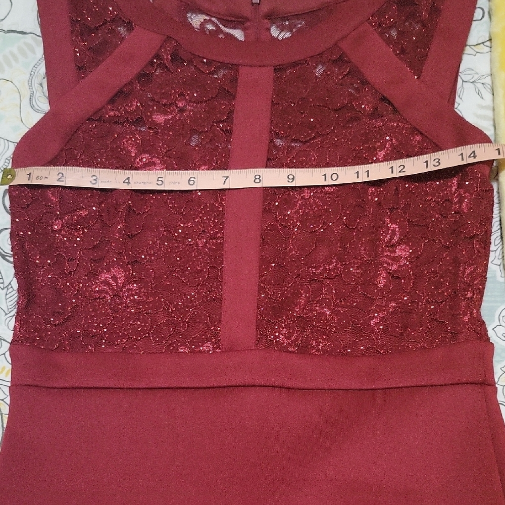 NWOT Elegant Burgundy Lace Dress